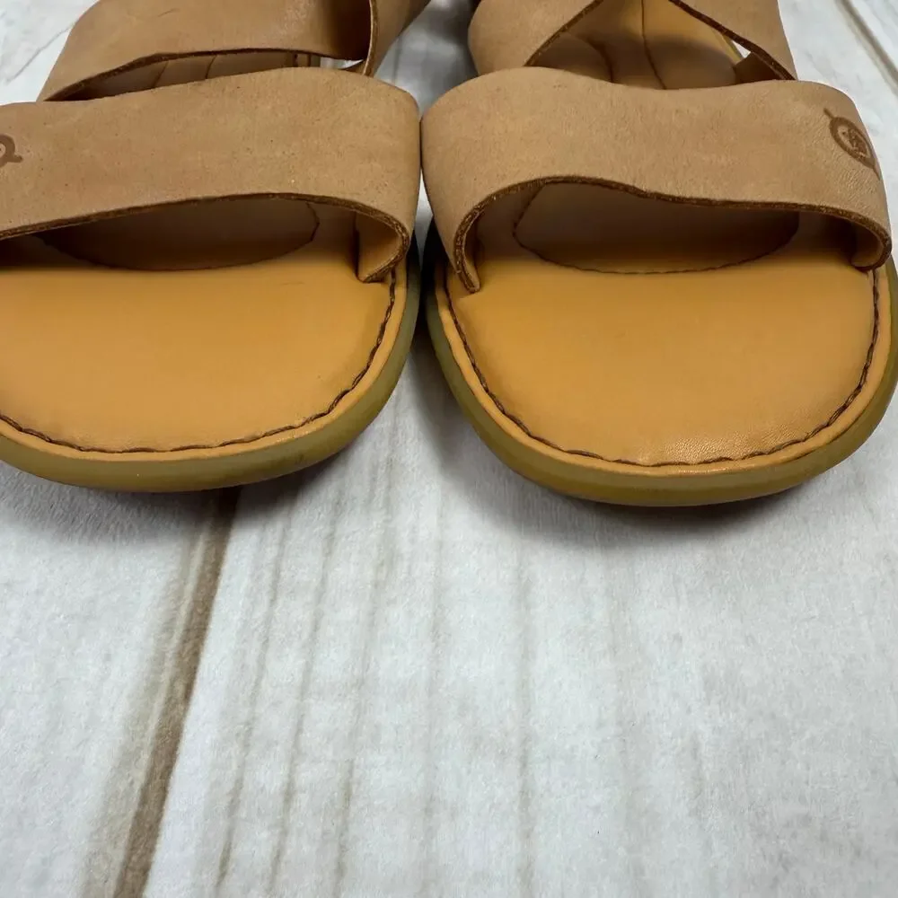 BORN Womens Tan Leather Strappy Ankle Strap Sandals‎ Size 7